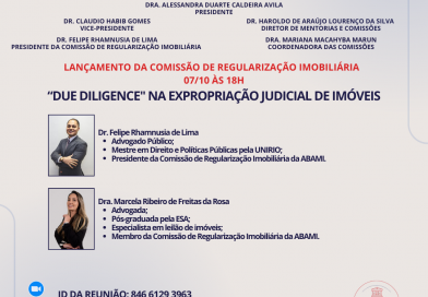 CERIMÔNIA DE POSSE DA COMISSÃO DE REGULARIZAÇÃO IMOBILIÁRIA – 07/10 ÀS 18H