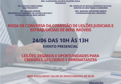 GRUPO DE ESTUDOS DA COMISSÃO DE LEILÕES JUDICIAIS E EXTRAJUDICIAIS DE BENS IMÓVEIS